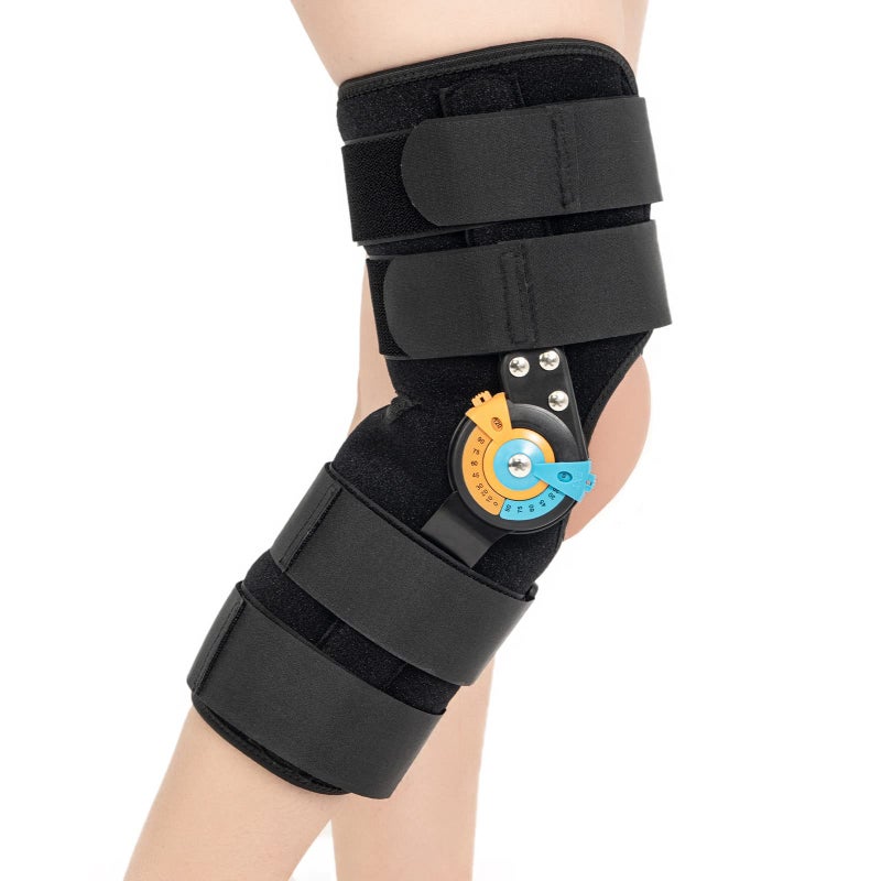 Hinged ROM Knee Braces Adjustable Knee Immobilizer Support for Knee Pain ACL MCL PCL Arthritis Meniscus Tear Post OP Recovery for Men and Women Side Stabilizers Torn Meniscus Orthopedic Orthosis M